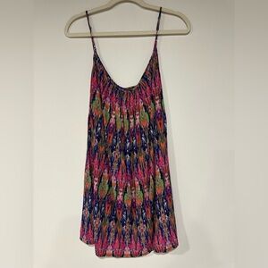 Tommy Bahama Ikat Tie Dye Short Beach Dress Multicolor Spaghetti Strap Small